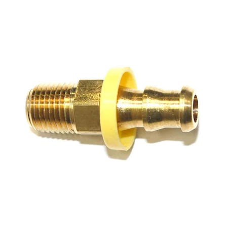 Easy Lock Brass Hose Fittings, Connectors, 3/8 Inch Push-Lock Barb X 1/4 Inch Male NPT End